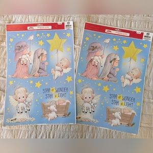 Set of 2 - Star of Wonder Star of Light Holiday Window Cling